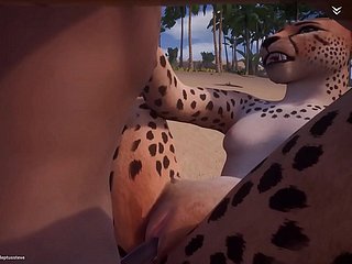 Hot Torrid Cheetah Fucks 3 Pria G Active (dengan suara / cum)