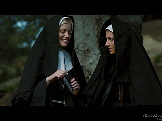Sinfully bonny neonate Penny Pax is sexual connection with nun open-air