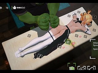 Orc palpate [3D Hentai game] Ep.1 Oiled palpate mainly bizarre elf
