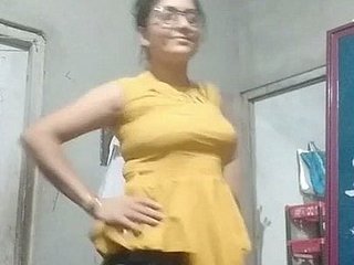 Aunty in grasping blouse together with bra together with underwear