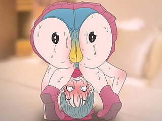 Piplup trên mông của Bulma! Pokemon và Dragon Ball Anime Hentai (Phim hoạt hình 2D Sex) khiêu dâm