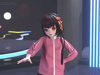 Schattig meisje dansen all round rok en kousen + geleidelijke uitkleden (3d hentai)