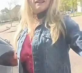 Sissy walks all over a jean miniskirt and shows their way irritant and penis all over their way abstinence cage.