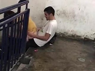 israeli shacking up to building stairs.