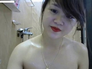 Hong Kong asiático adolescente desnuda espectáculo de baño hechos en casa para el novio